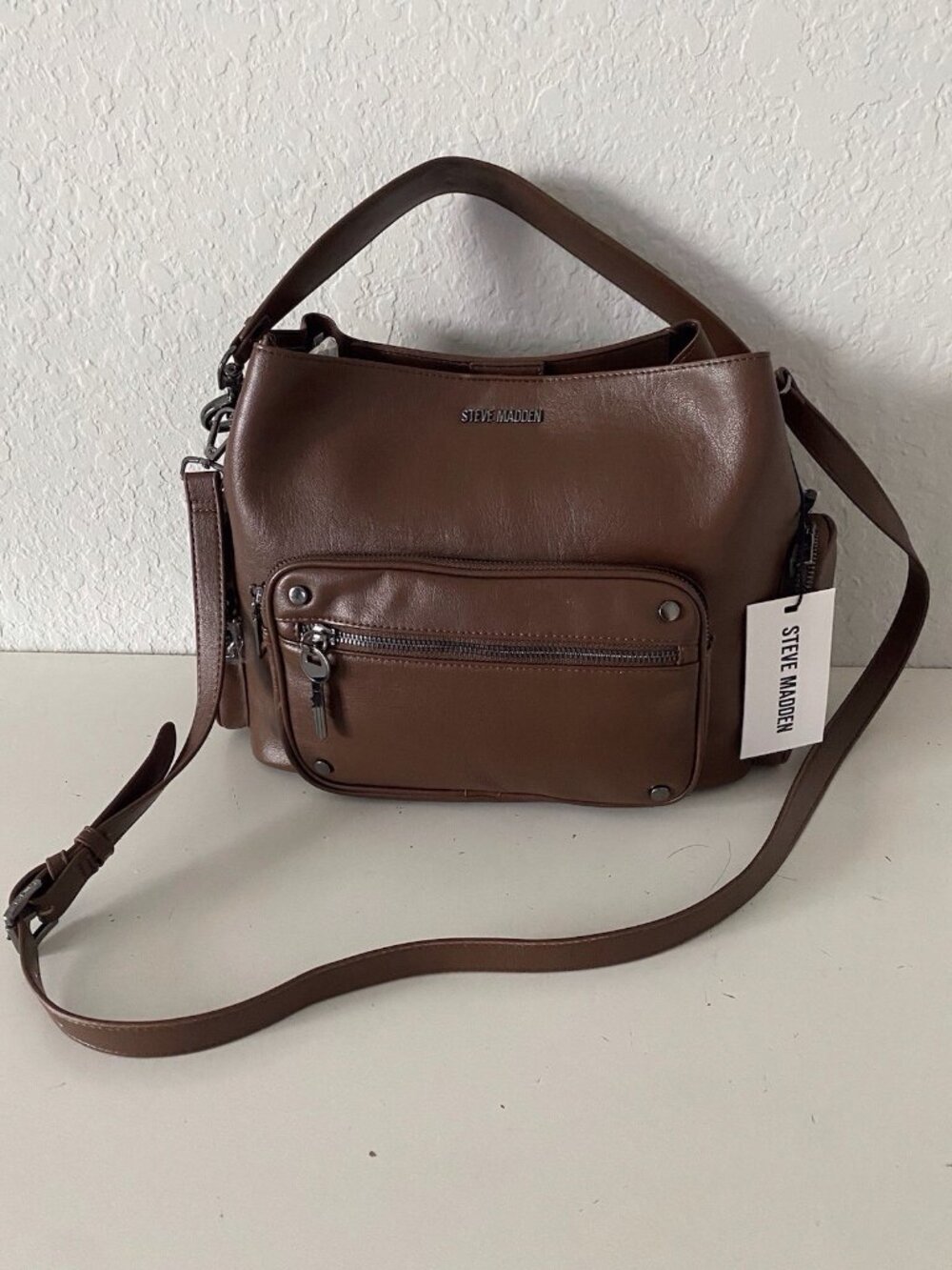 Steve Madden Bag Y2K Style Hobo Cargo In Brown W/Insert And Charms VIRAL NEW
